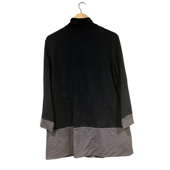 Neon Buddha XL Button Down Jacket Black & Gray Color Block Knit Long Artsy Boho - Picture 8 of 9